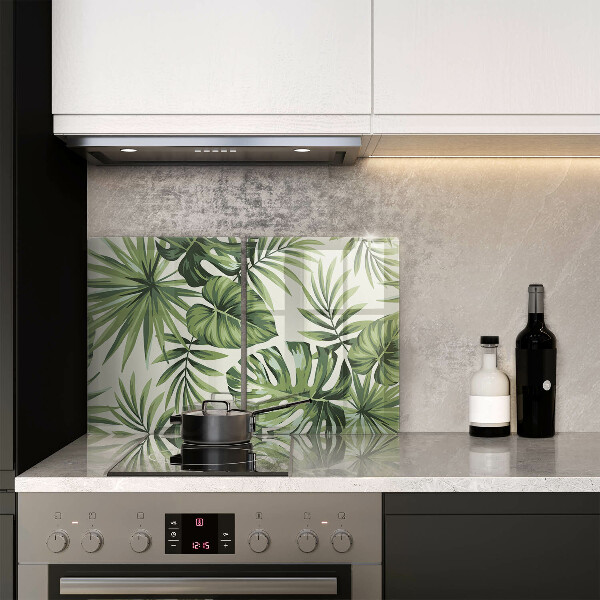 Induction hob cover Illustration of the Monstera leaves