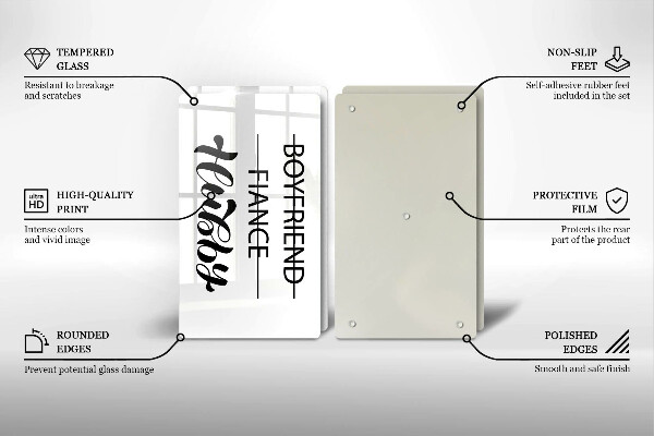 Induction hob cover Inscription, sentence, pattern