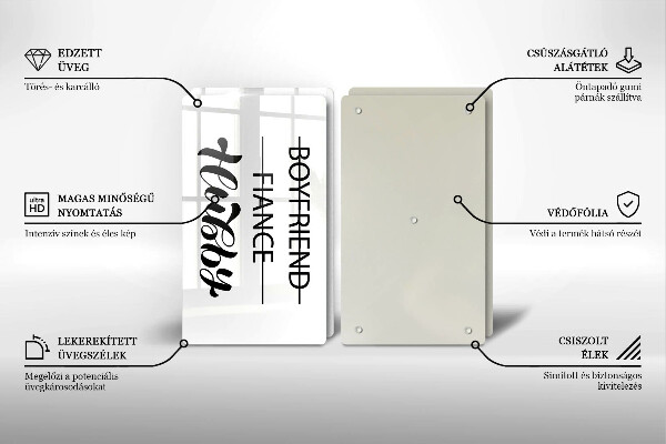 Induction hob cover Inscription, sentence, pattern