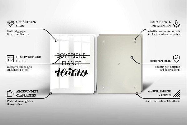 Induction hob cover Inscription, sentence, pattern