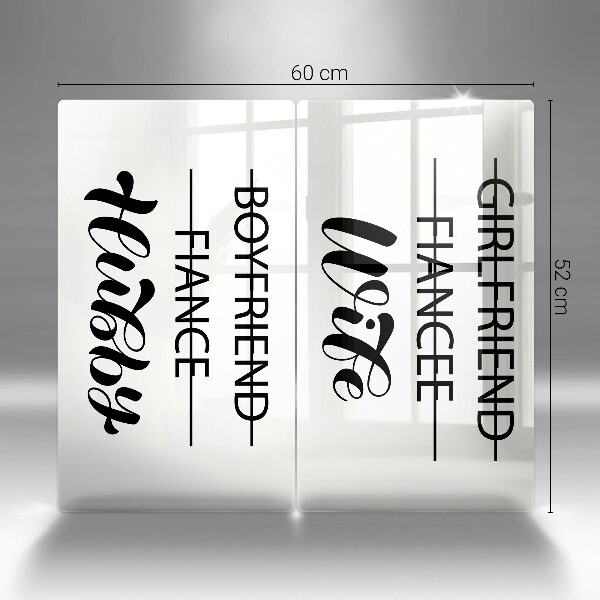 Induction hob cover Inscription, sentence, pattern