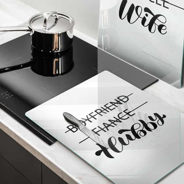 Induction hob cover Inscription, sentence, pattern