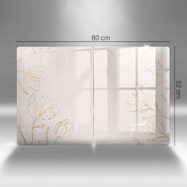 Induction hob cover Flower contours