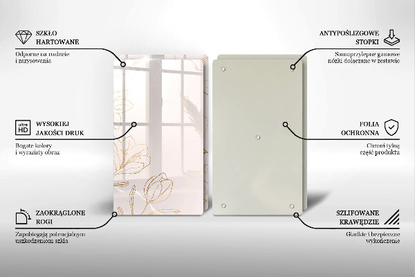 Induction hob cover Flower contours