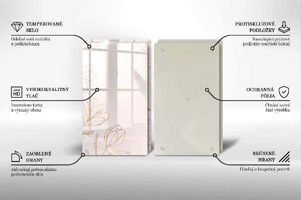 Induction hob cover Flower contours