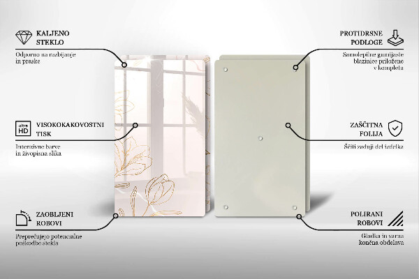 Induction hob cover Flower contours