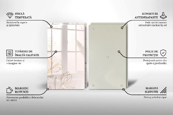 Induction hob cover Flower contours