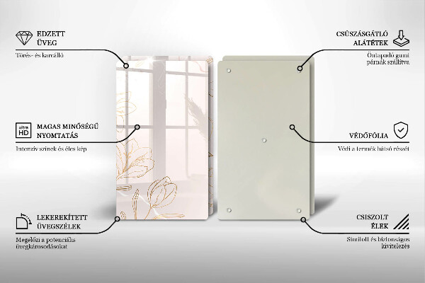 Induction hob cover Flower contours