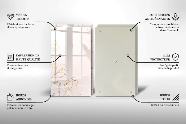 Induction hob cover Flower contours
