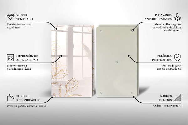 Induction hob cover Flower contours