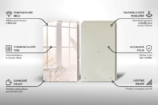 Induction hob cover Flower contours