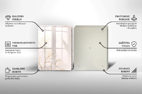 Induction hob cover Flower contours