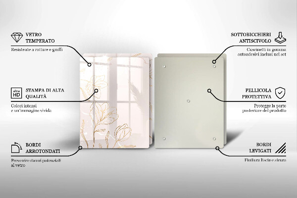 Induction hob cover Flower contours
