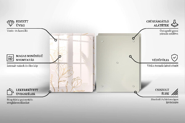 Induction hob cover Flower contours