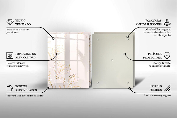 Induction hob cover Flower contours