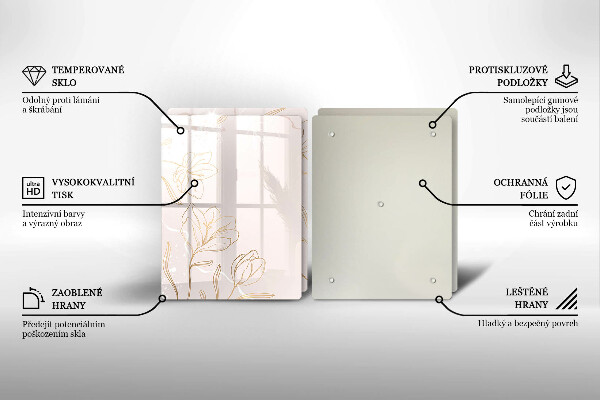 Induction hob cover Flower contours