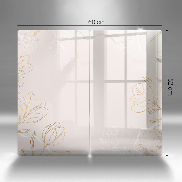 Induction hob cover Flower contours