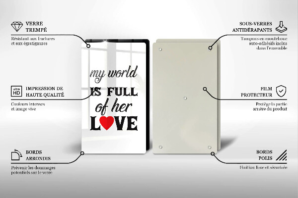 Induction hob cover Inscription, sentence