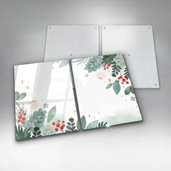 Induction hob cover Watercolors leaves