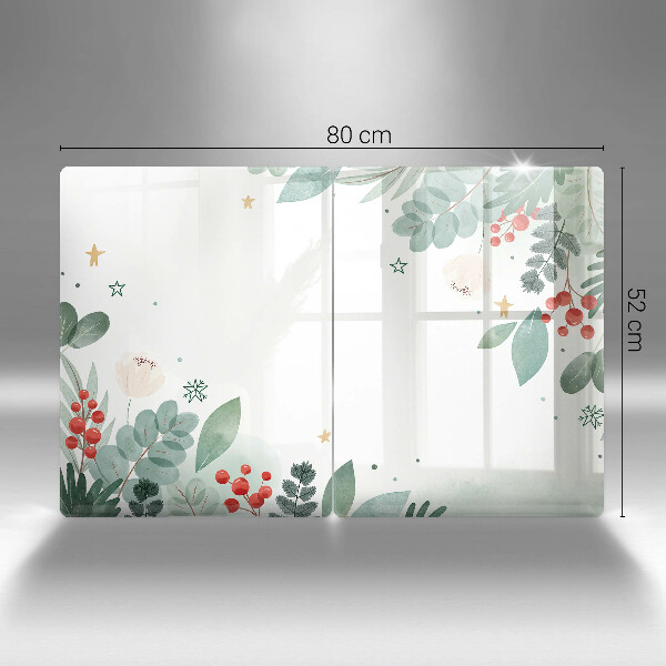 Induction hob cover Watercolors leaves