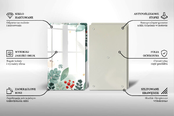 Induction hob cover Watercolors leaves