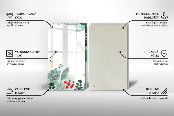 Induction hob cover Watercolors leaves