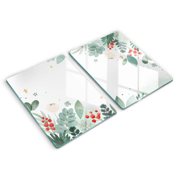 Induction hob cover Watercolors leaves