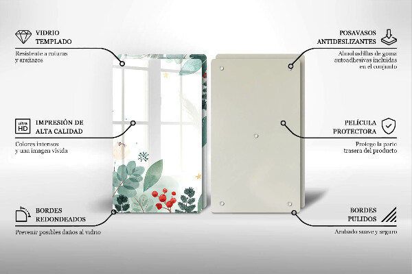 Induction hob cover Watercolors leaves