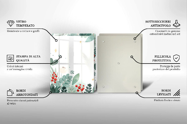 Induction hob cover Watercolors leaves