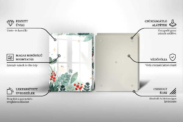 Induction hob cover Watercolors leaves