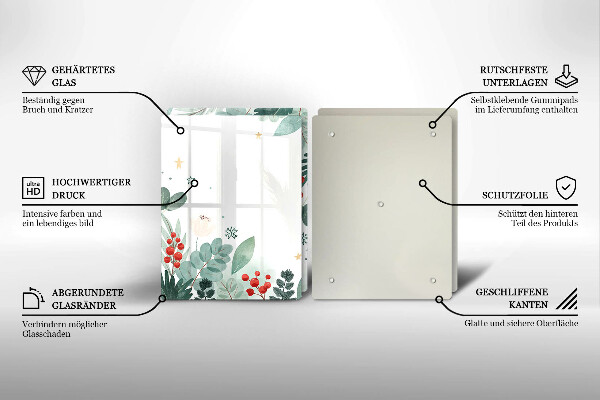 Induction hob cover Watercolors leaves