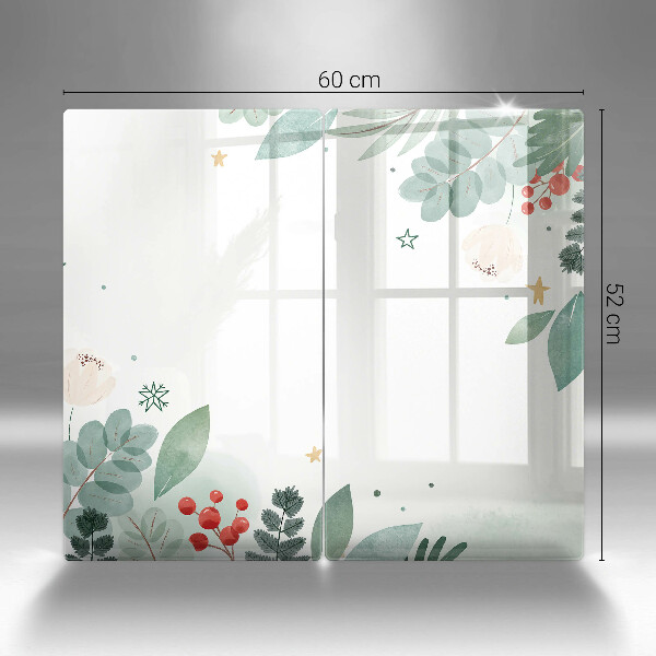 Induction hob cover Watercolors leaves