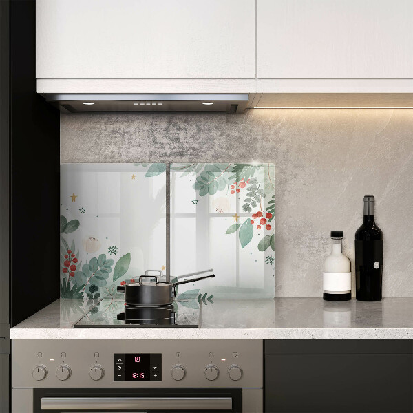 Induction hob cover Watercolors leaves