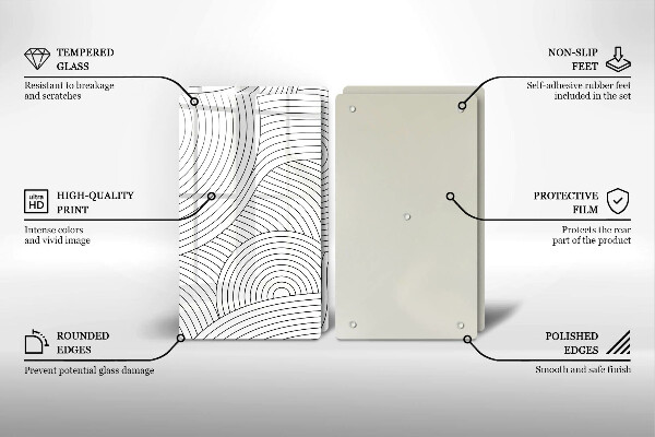 Induction hob cover Black lines abstraction