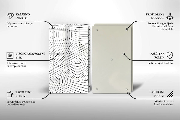 Induction hob cover Black lines abstraction