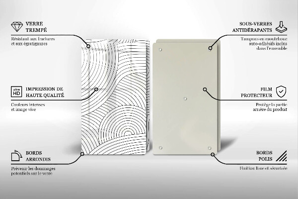 Induction hob cover Black lines abstraction