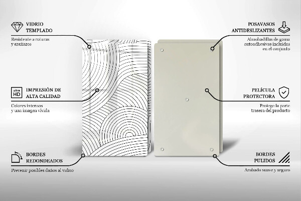 Induction hob cover Black lines abstraction