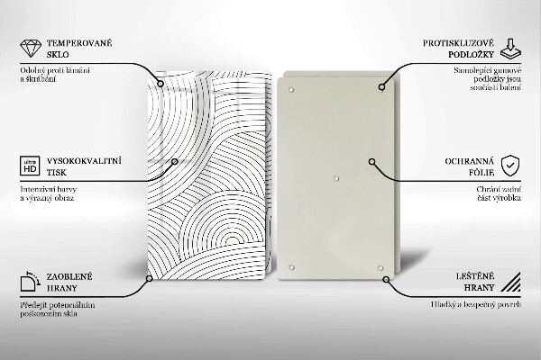 Induction hob cover Black lines abstraction