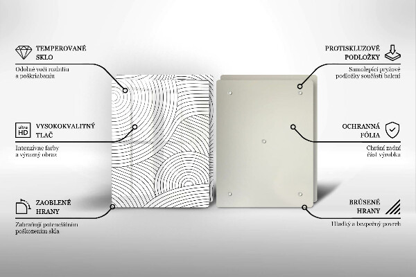 Induction hob cover Black lines abstraction