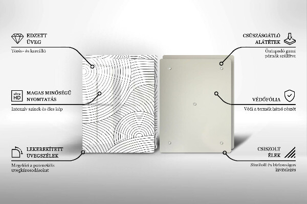 Induction hob cover Black lines abstraction