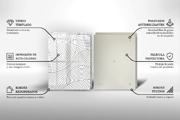 Induction hob cover Black lines abstraction