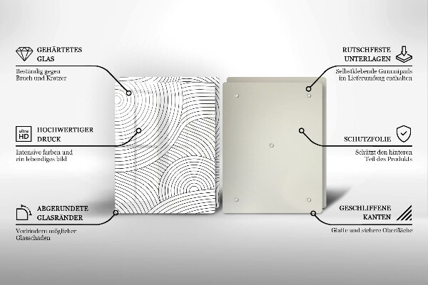 Induction hob cover Black lines abstraction