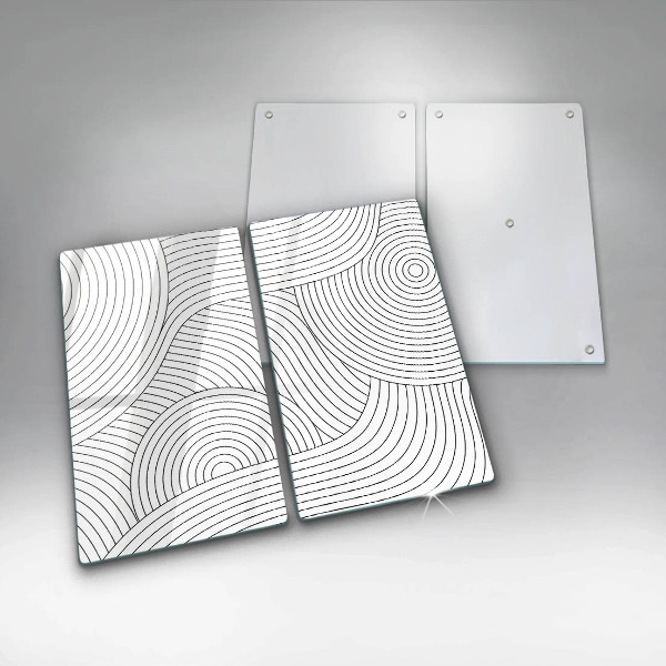 Induction hob cover Black lines abstraction