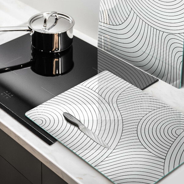 Induction hob cover Black lines abstraction