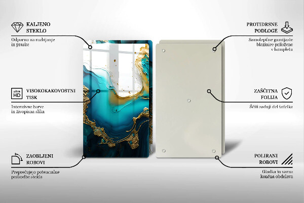 Induction hob cover Turquoise abstraction