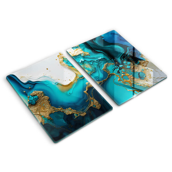 Induction hob cover Turquoise abstraction