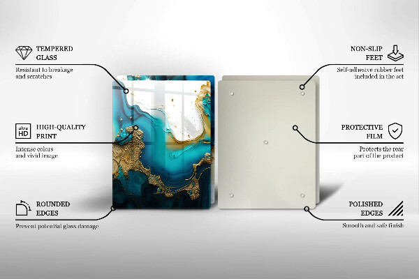 Induction hob cover Turquoise abstraction