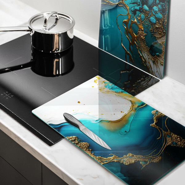 Induction hob cover Turquoise abstraction