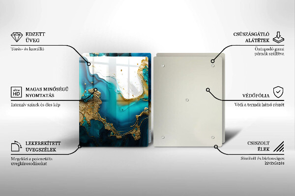 Induction hob cover Turquoise abstraction