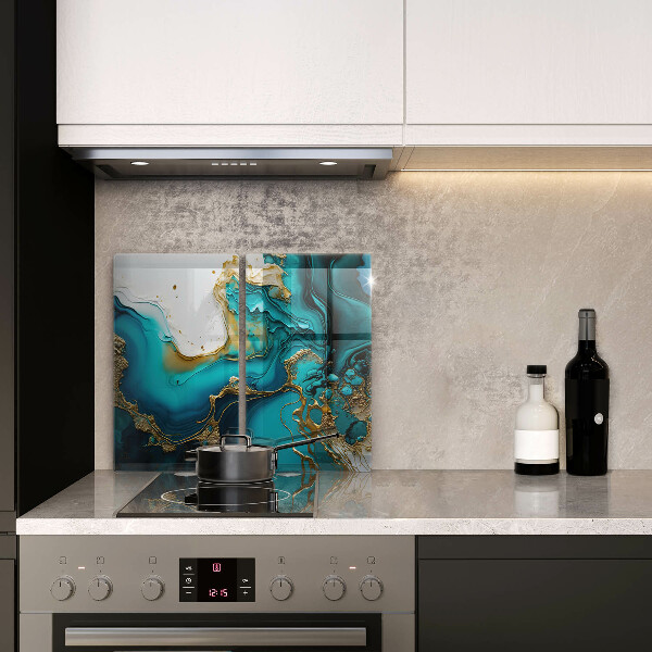 Induction hob cover Turquoise abstraction